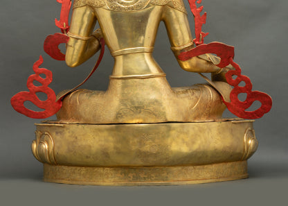 Grand Green Tara Statue | Life-Size Buddhist Goddess Figurine