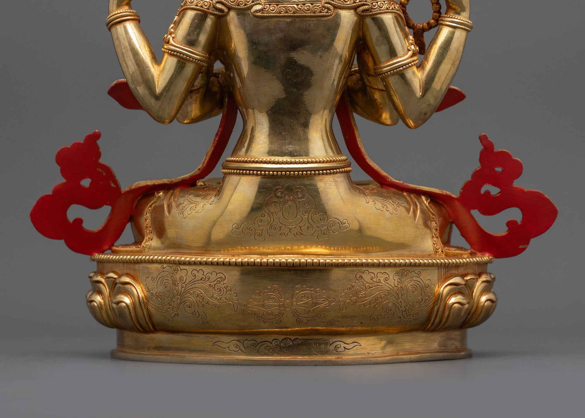 Avalokiteshvara Meditation Statue | 24K Fire Gold-Gilded Sacred Artwork