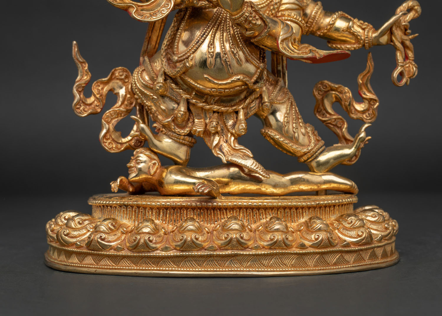 Four-Armed Vajrapani Statue | Gold Gilded Himalayan Sculpture