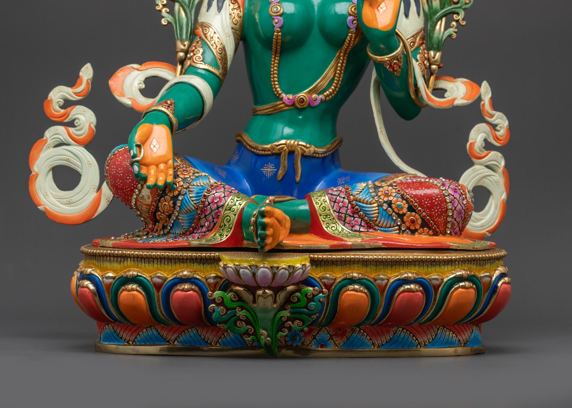 22" Mother Green Tara Statue for Altar | Tibetan Buddhist Sculpture