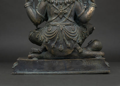 Four-Armed Mahakala Statue | Handcrafted Solid Bronze Figurine