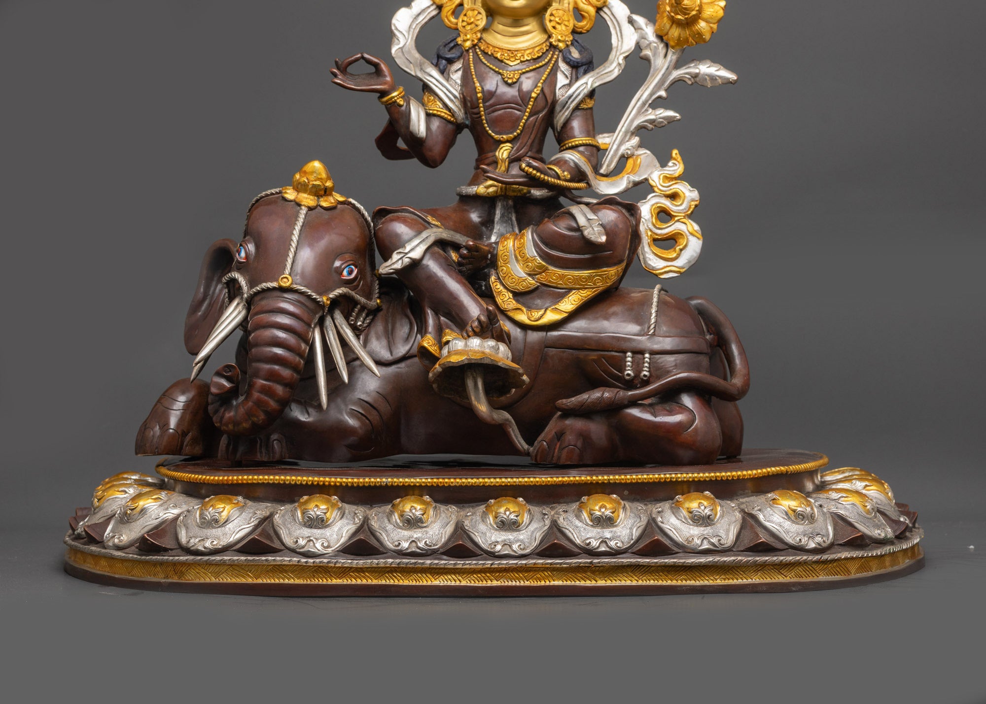 Samantabhadra Bodhisattva Statue Seated on Elephant | Buddhist Deity