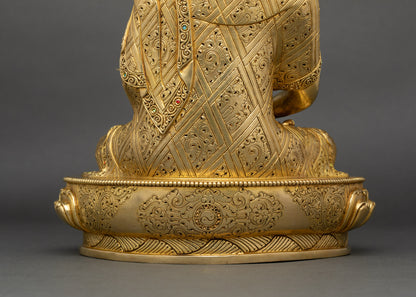Three Buddha Statue Set | Gold Fire-Gilded Copper Sculpture Collection