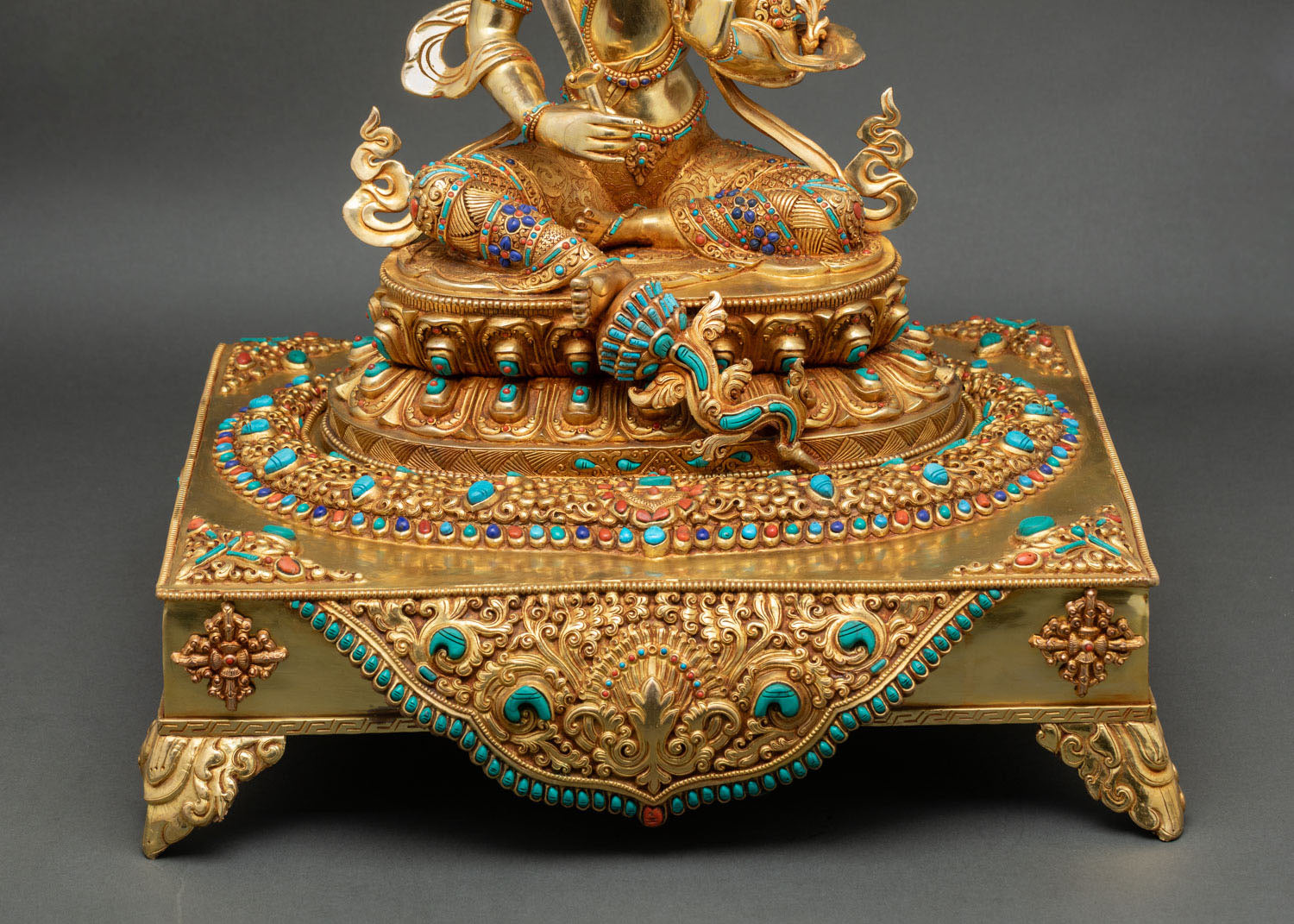 Large Manjushri on Throne Statue | Spiritual Wisdom Deity
