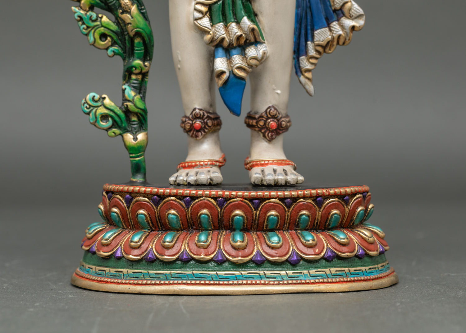 Standing Chenrezig Statue | Colorful Nepali Buddhist Art