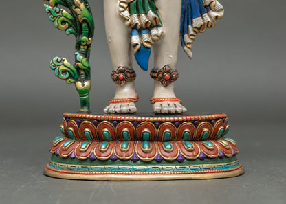 Standing Chenrezig Statue | Colorful Nepali Buddhist Art