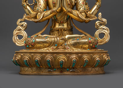 Sacred Four-Armed Chenrezig Statue | Deity of Infinite Compassion