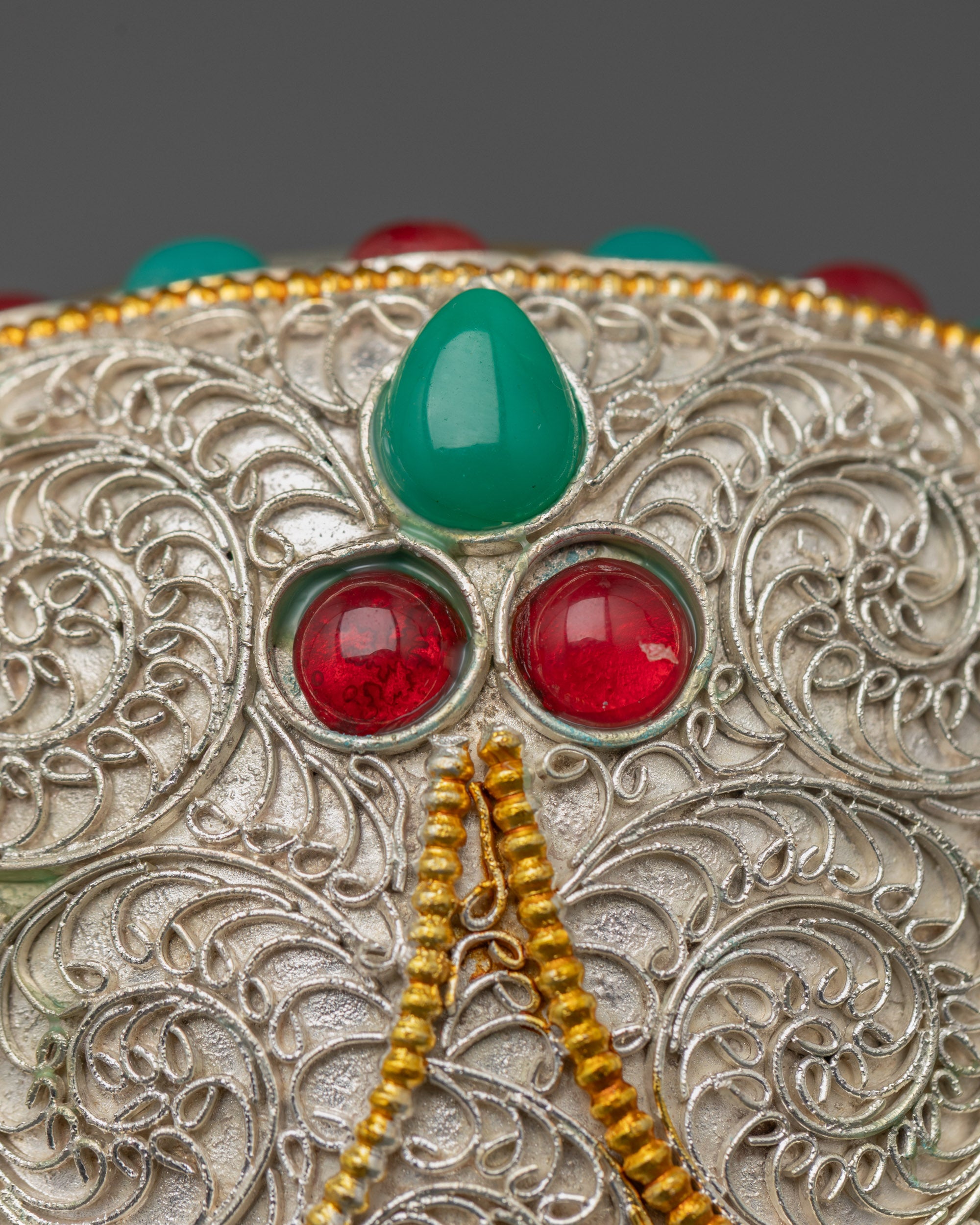 Himalayan Ritual Rice Pot Symbolizing Prosperity and Protection