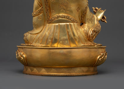 Authentic Guru Rinpoche Sculpture | Gold Fire-Gilded Buddhist Statue
