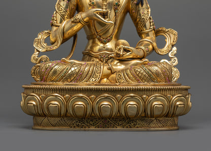 24K Gold-Gilded Vajrasattva Statue | Deity for Karma Purification Practice