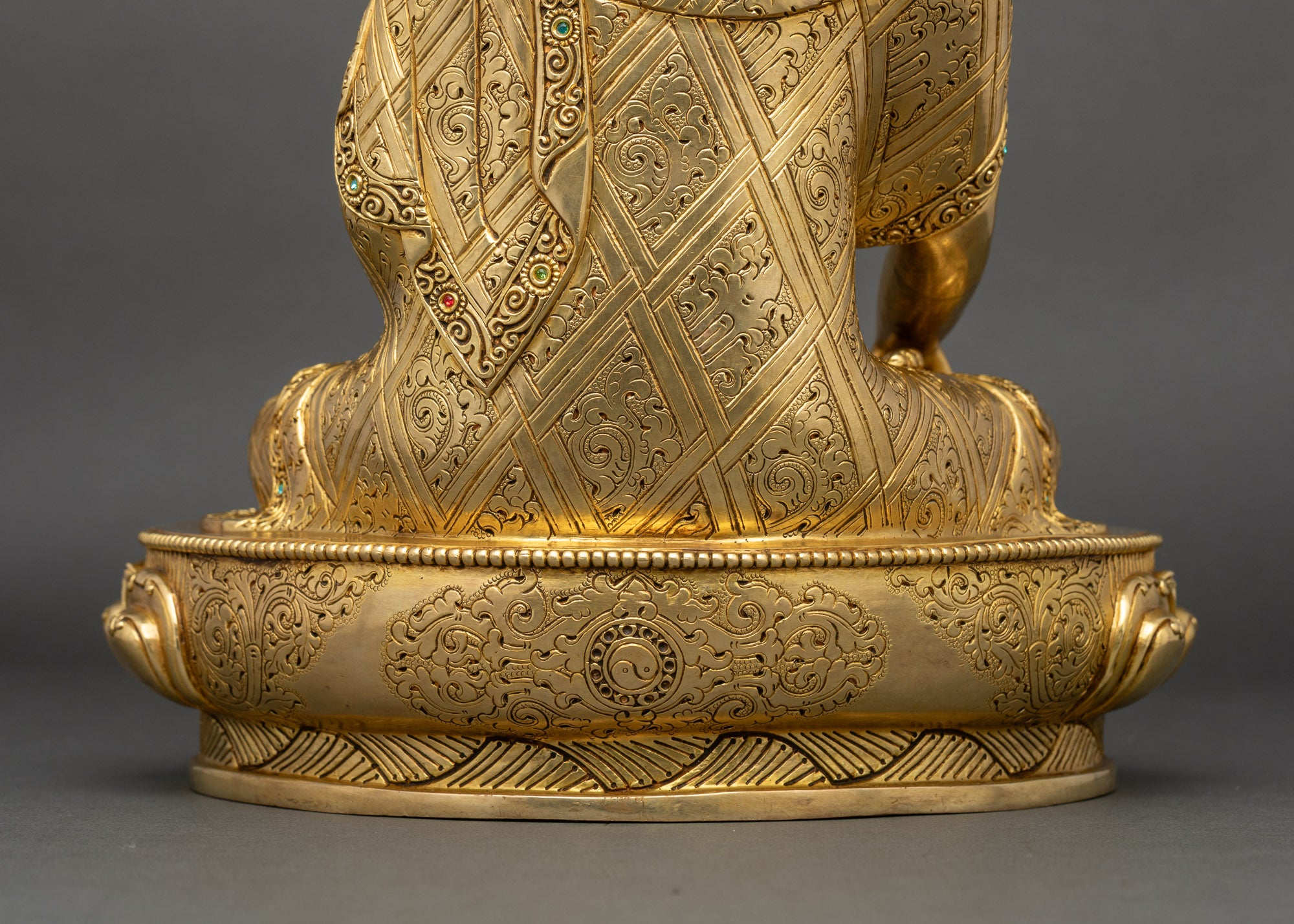Three Buddha Statue Set | Gold Fire-Gilded Copper Sculpture Collection