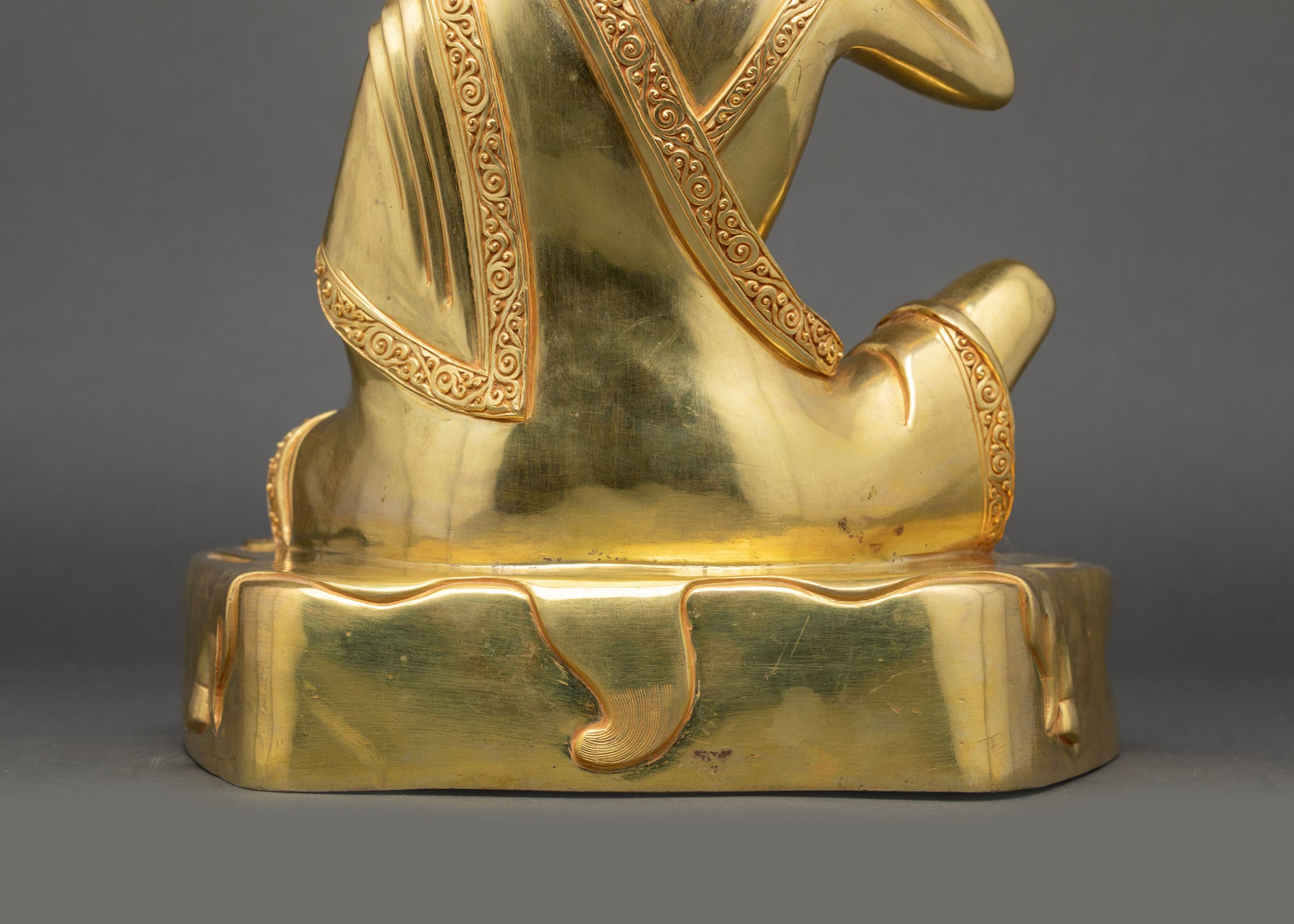 Milarepa Statue | Gold-Gilded Copper Yogi Figurine from Nepal