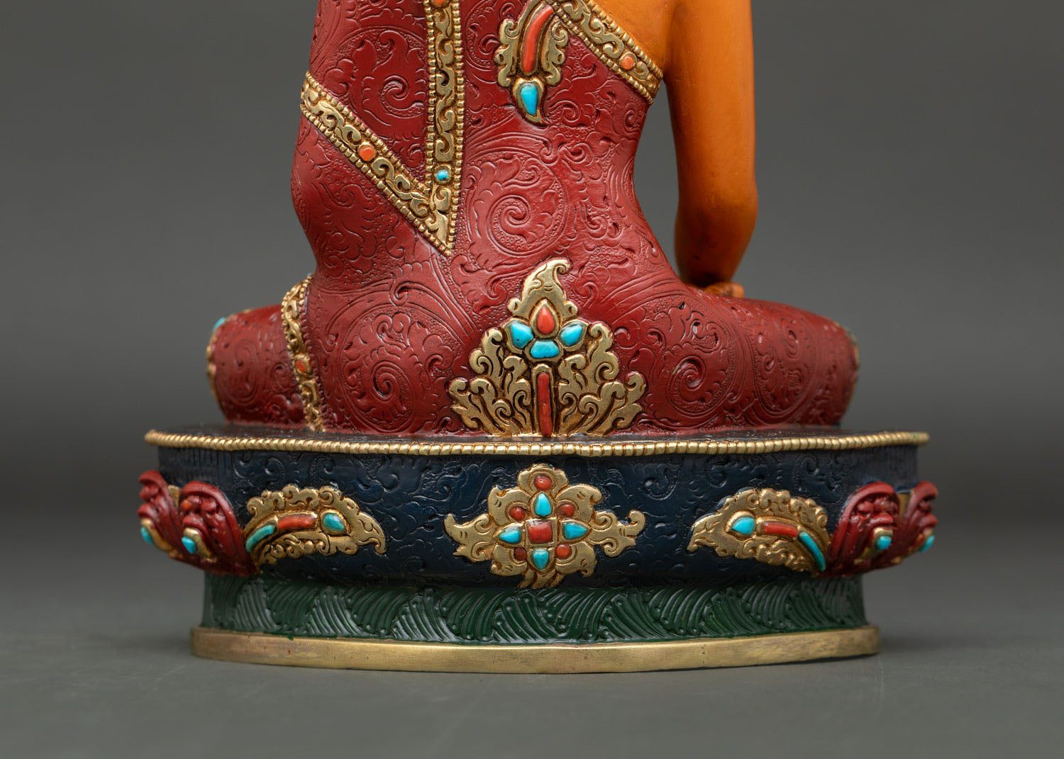 Acrylic-Painted Shakyamuni Buddha Statue | Handcrafted Nepal Art