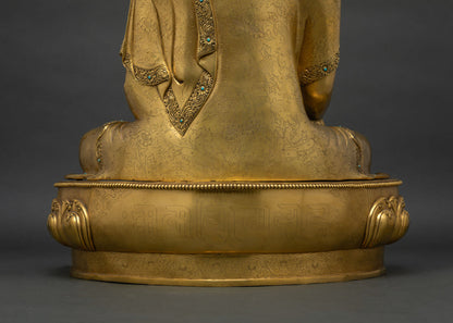 Buddha Shakyamuni Statue | Fully Gold Fire-Gilded Copper Sculpture