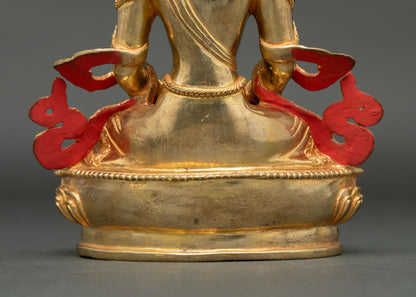 Long Life Deity Amitayus Statue | Handcrafted Copper Buddhist Sculpture
