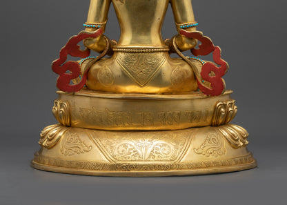 Nepalese Handmade Amitayus Sculpture | Statue for Longevity Blessings