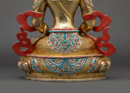 Longevity Buddha Amitayus Statue | Sacred Nepalese Sculpture for Decor