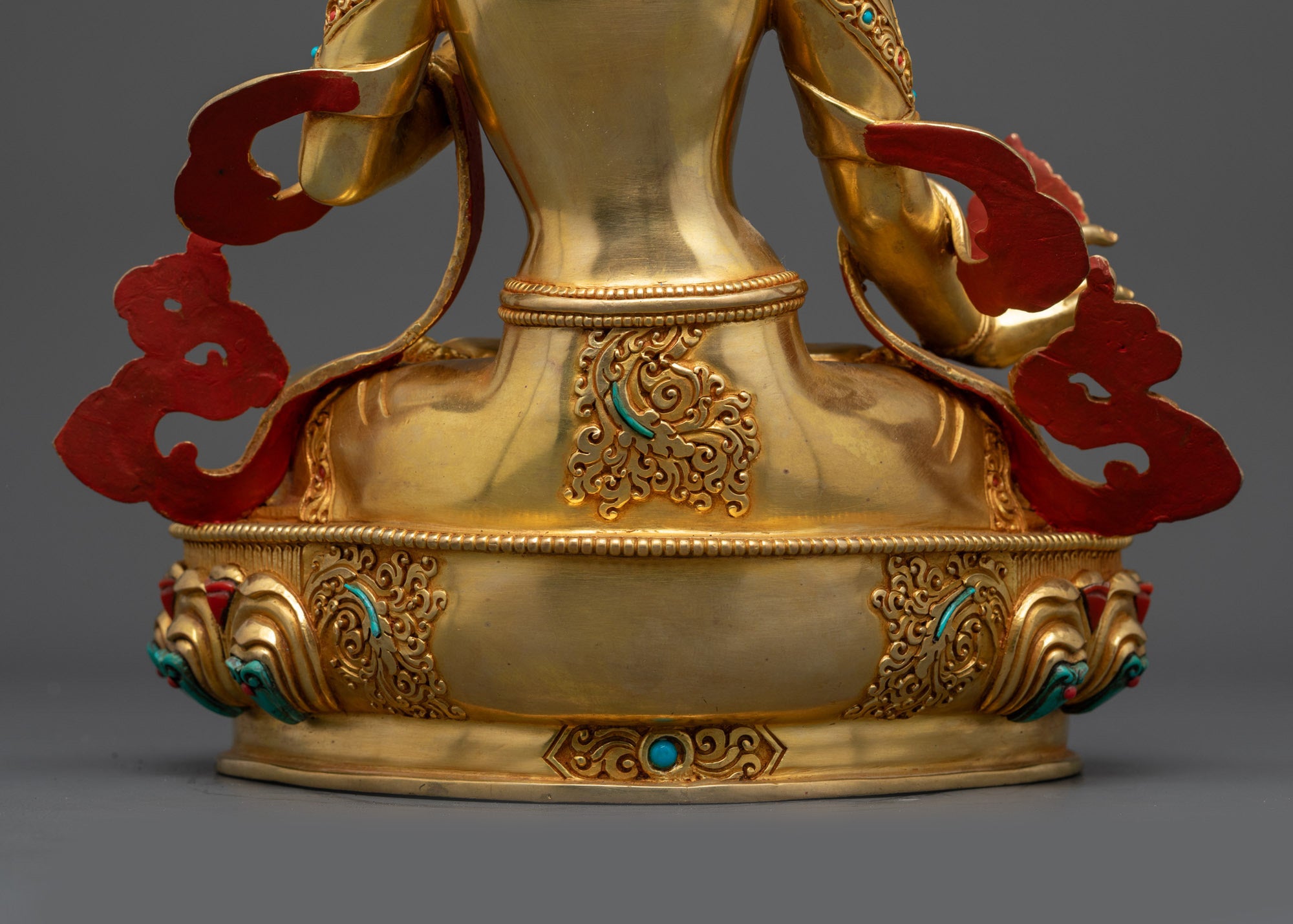 Gold Fire-Gilded Sitatapatra Dukar Statue | Buddhist Idol for Blessing