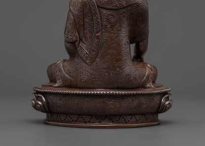 Oxidized Buddha Mitrugpa Statue | Buddhist Sculpture from Nepal