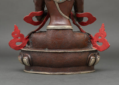 Vajradhara Statue for Home Shrine | Lost-Wax Copper Buddha with Gold Detailing