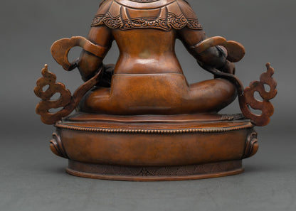 Dzambhala Statue | Chemically Oxidized Copper Buddhist Deity from Nepal