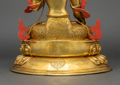 Sacred White Tara Sculpture | Timeless Tibetan Buddhist Artwork