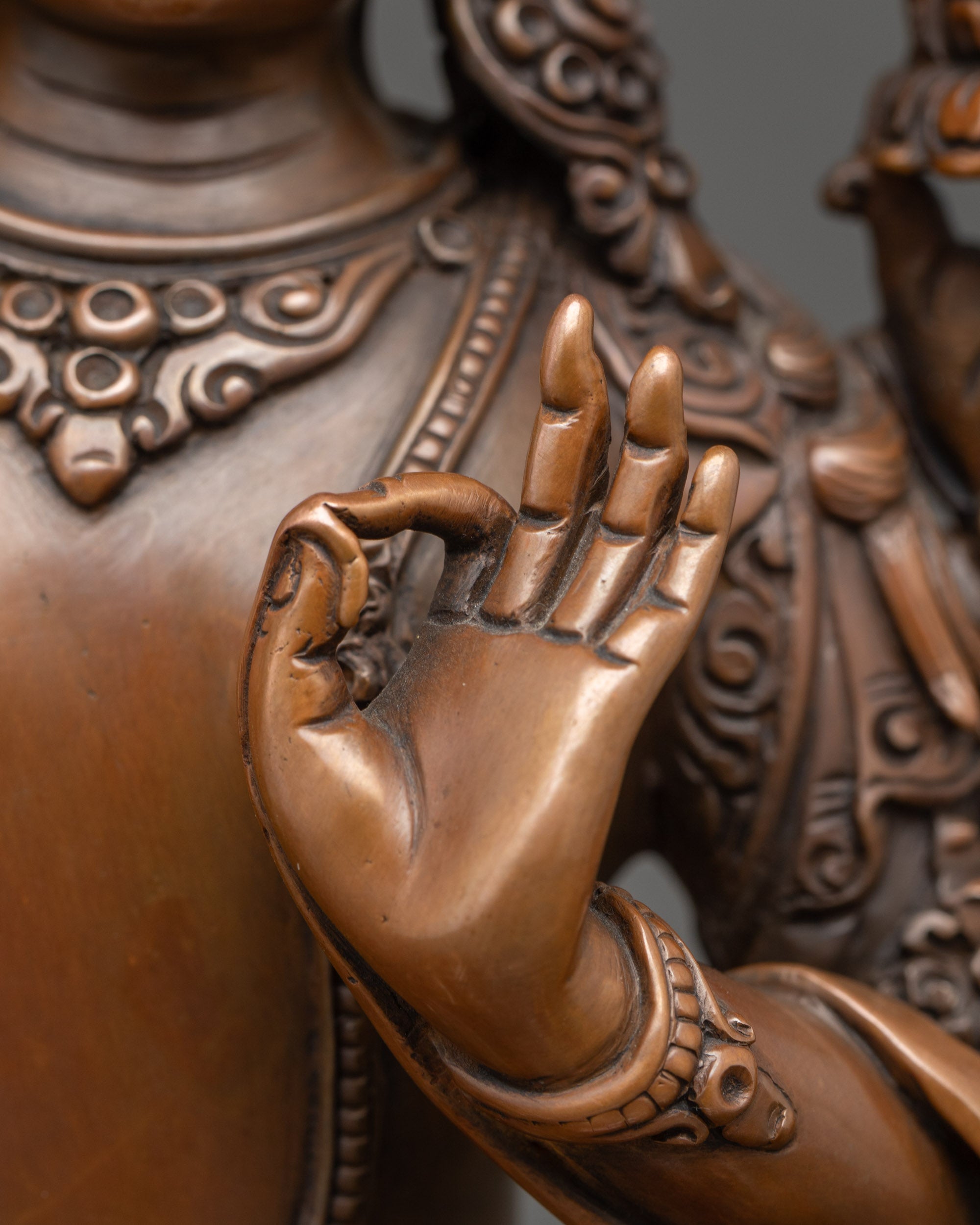 Oxidized Copper Manjushri Statue | Lord of Sacred Wisdom