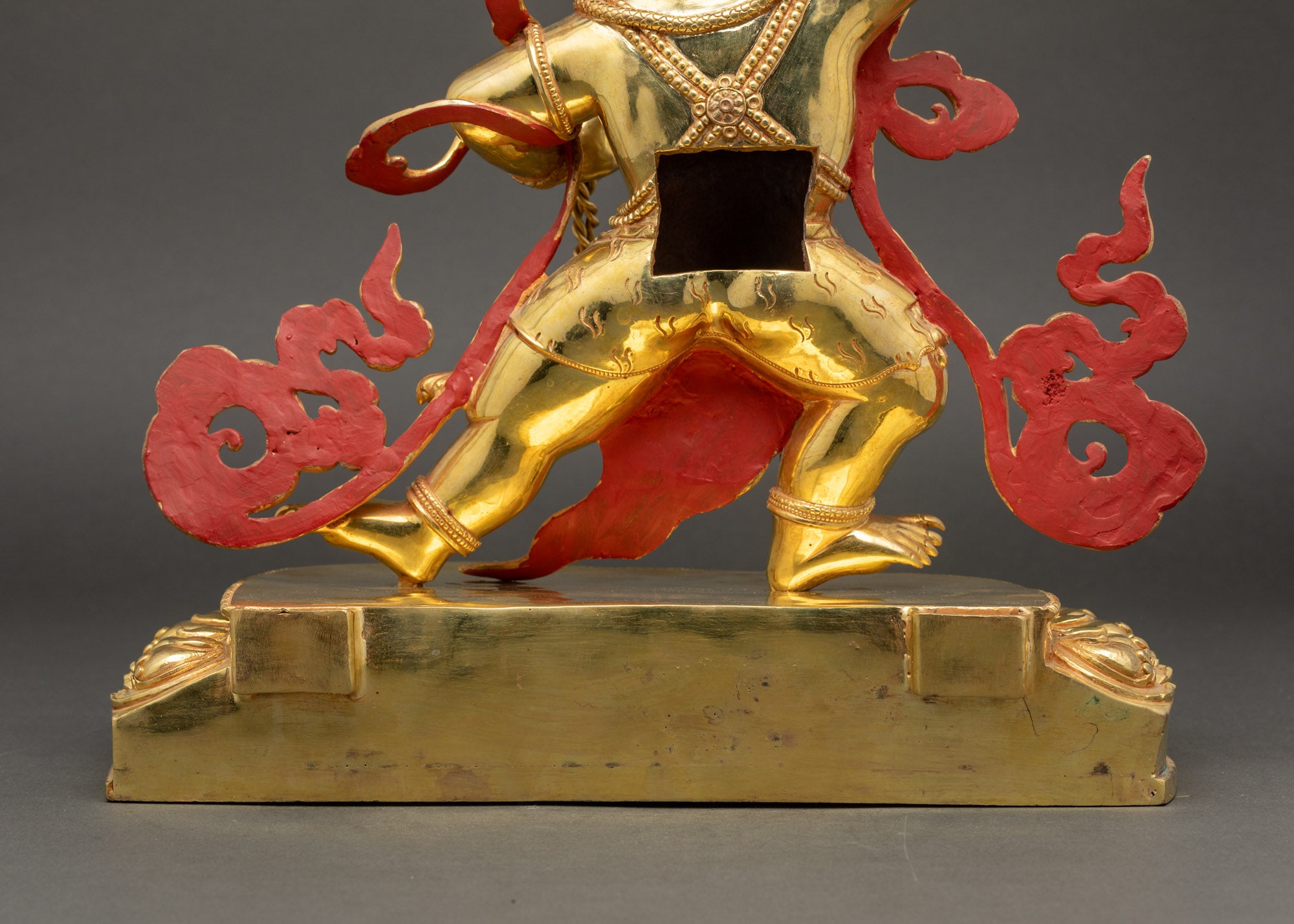 Nepalese Protector Deity Vajrapani Statue in Gold-Gilded Copper