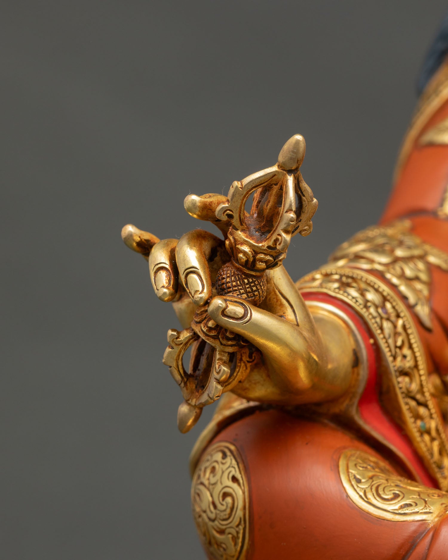 Multi-colored Guru Rinpoche Statue | Buddhist Art from Nepal