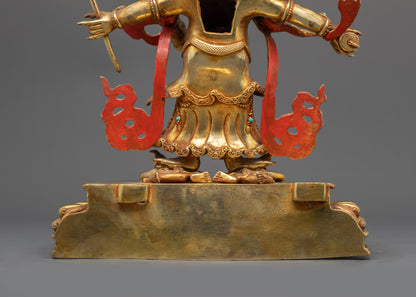 Protector White Mahakala Statue | Tibetan Buddhist Mahakala Idol