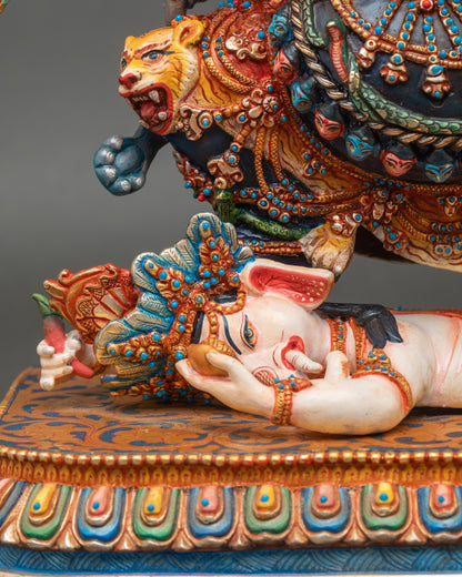 Six-Armed Mahakala Copper Statue | Dharma Protector Sculpture