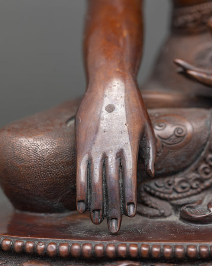 Sacred Oxidized Shakyamuni Buddha Sculpture for Daily Spiritual Practice