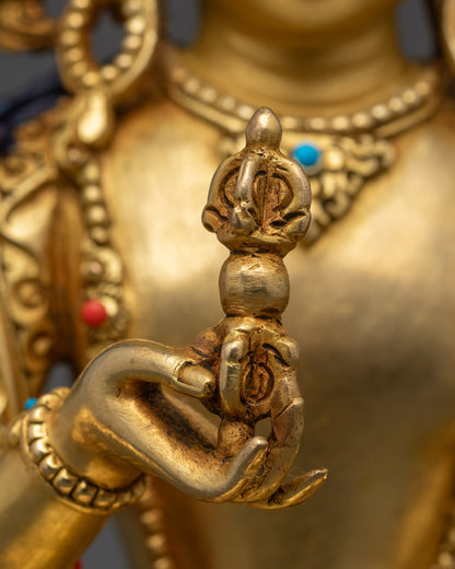 Handmade Dorje Sempa Statue | Gold-Fire Gilded Buddhist Altar Artwork