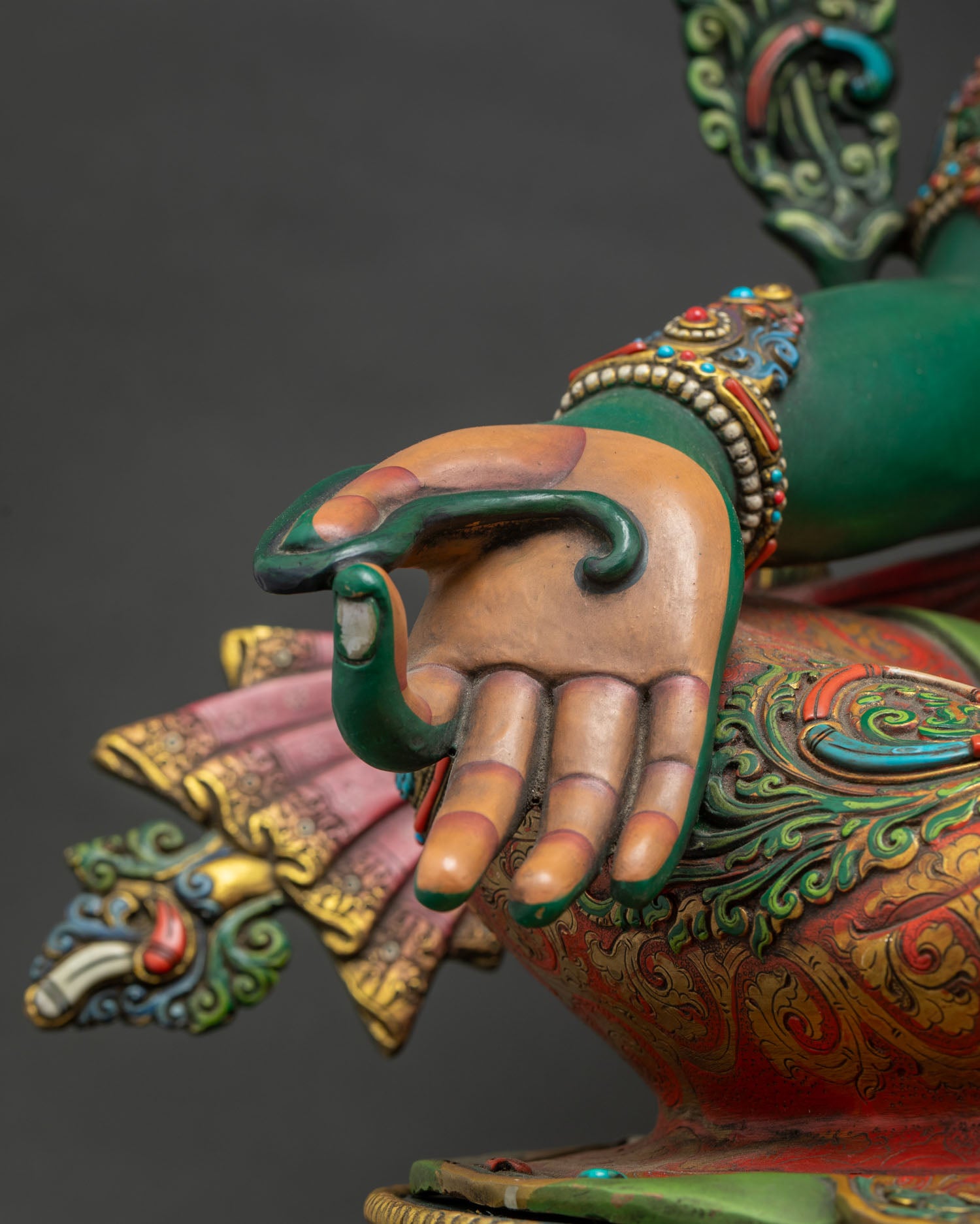 33 Inch Tall Green Tara Statue | Traditionally Crafted Buddhist Figure