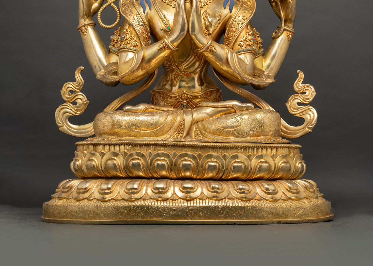 31 Inch Tall Chenrezig Statue | Handmade Large-Size Buddhist Sculpture