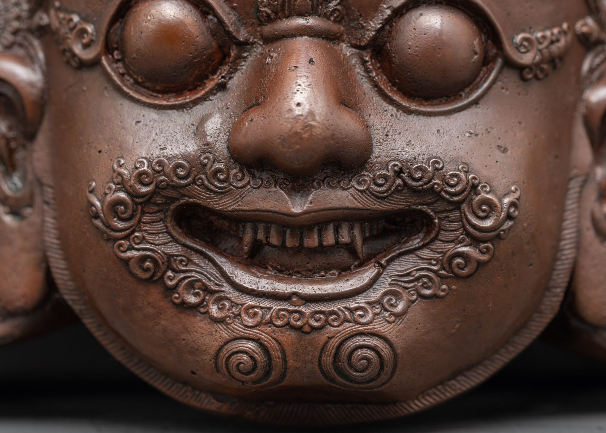 Fierce Mask of Bhairav | Sacred Himalayan Protector Mask for Altar