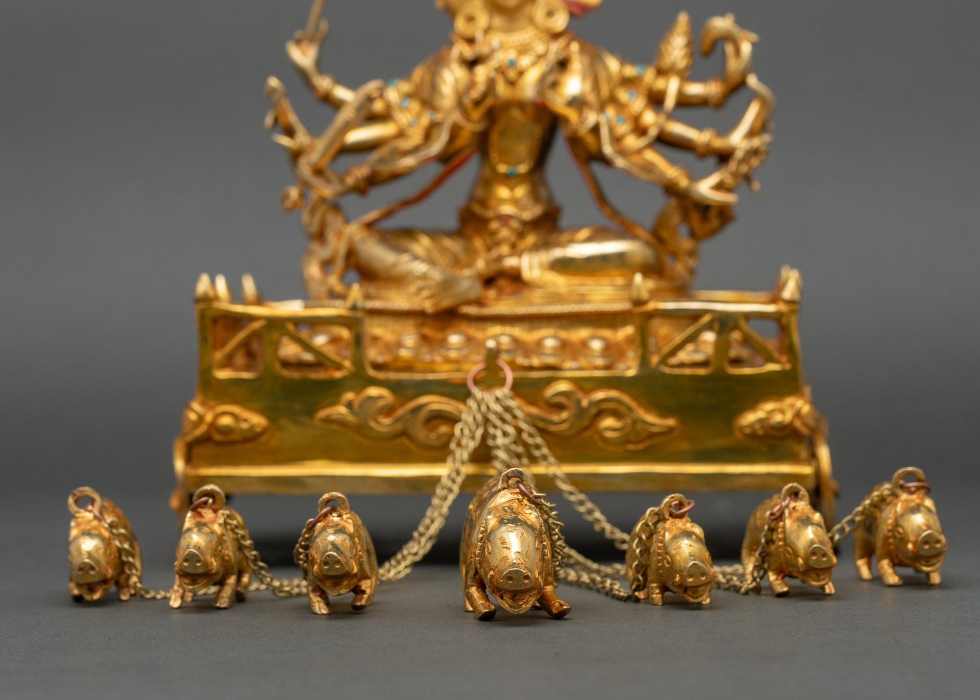 Golden Marichi Statue | Buddhist Goddess of Dawn Sculpture