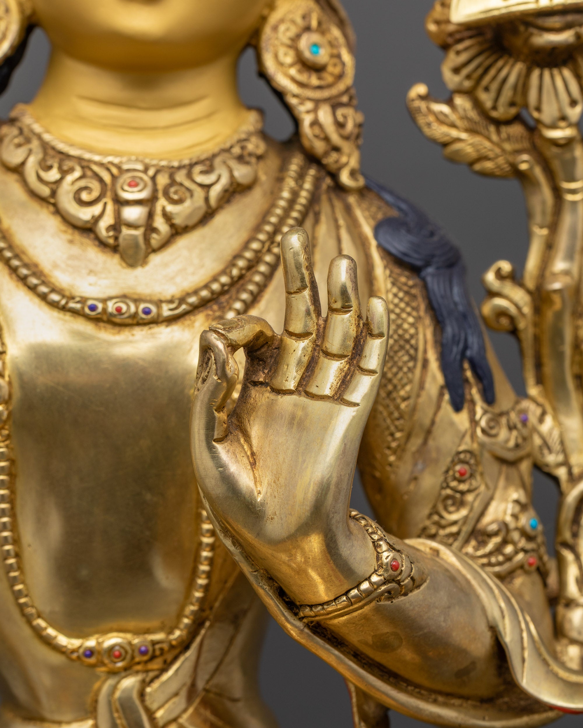 Premium Nepalese Manjushri Sculpture | Bodhisattva of Wisdom Idol