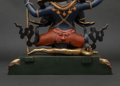 Four Armed Mahakala Statue | Buddhist Dharma Guardian Sculpture