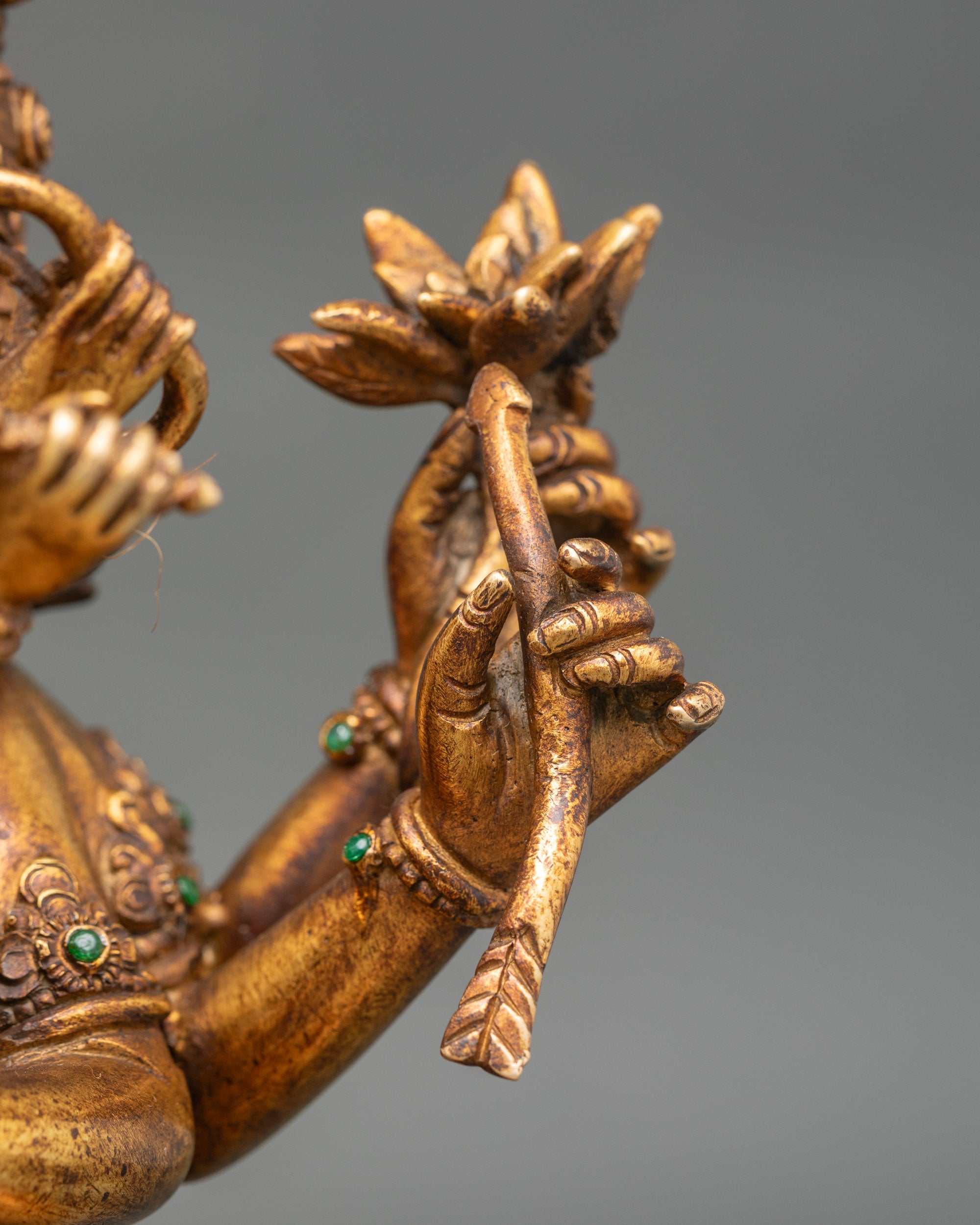 Manjuvajra Statue | Vintage Finish Buddhist Sculpture
