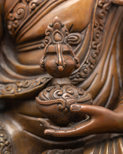 Nepalese Guru Rinpoche Sculpture- Oxidized Vajra Master