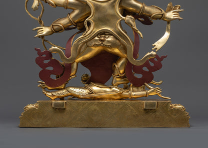 Premium Six-Armed Mahakala Statue | Fierce Guardian of Dharma Mahakala