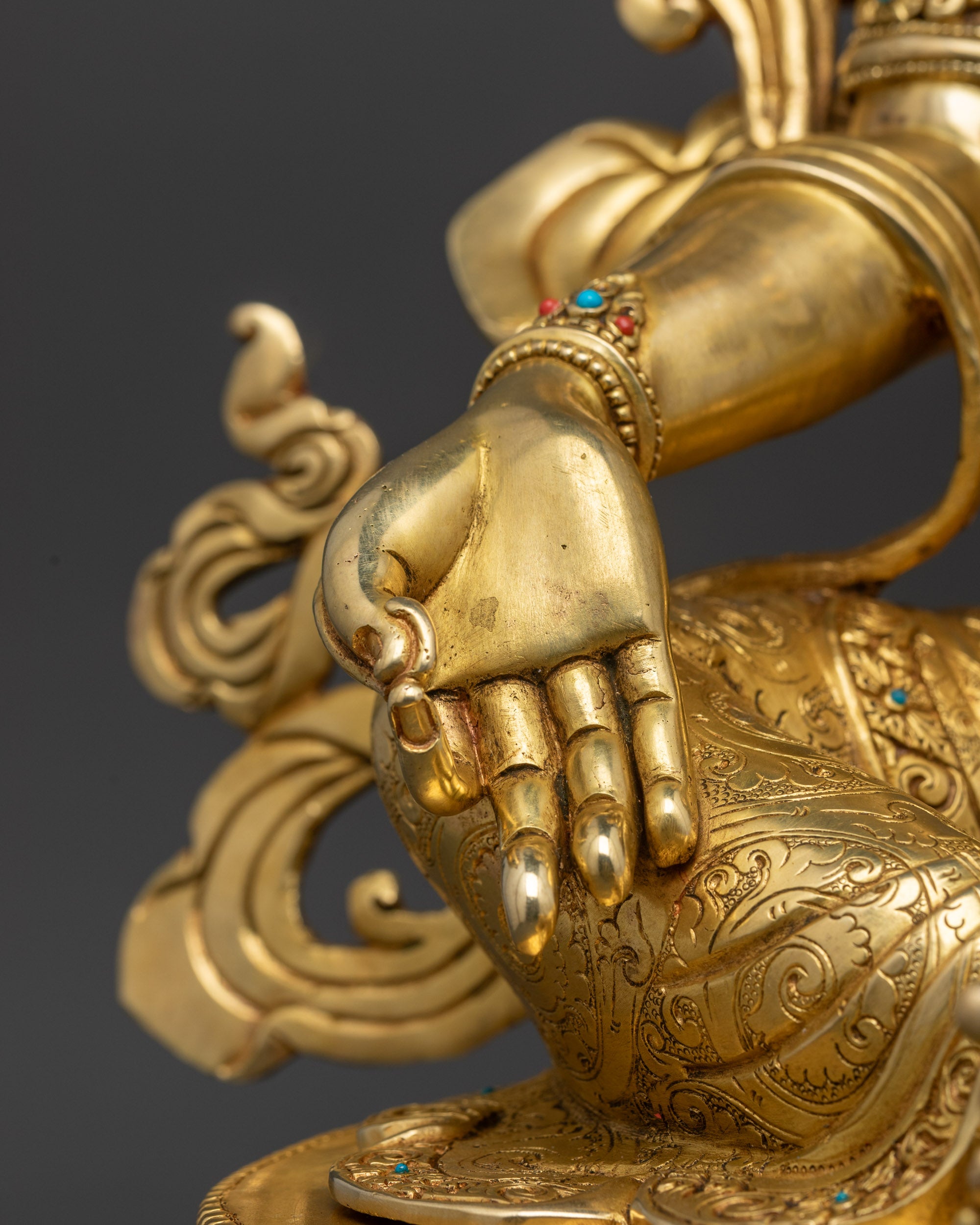 Handmade Green Tara Statue | Tibetan Buddhist Protector Meditation Art