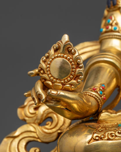 Gold Fire-Gilded Sitatapatra Dukar Statue | Buddhist Idol for Blessing