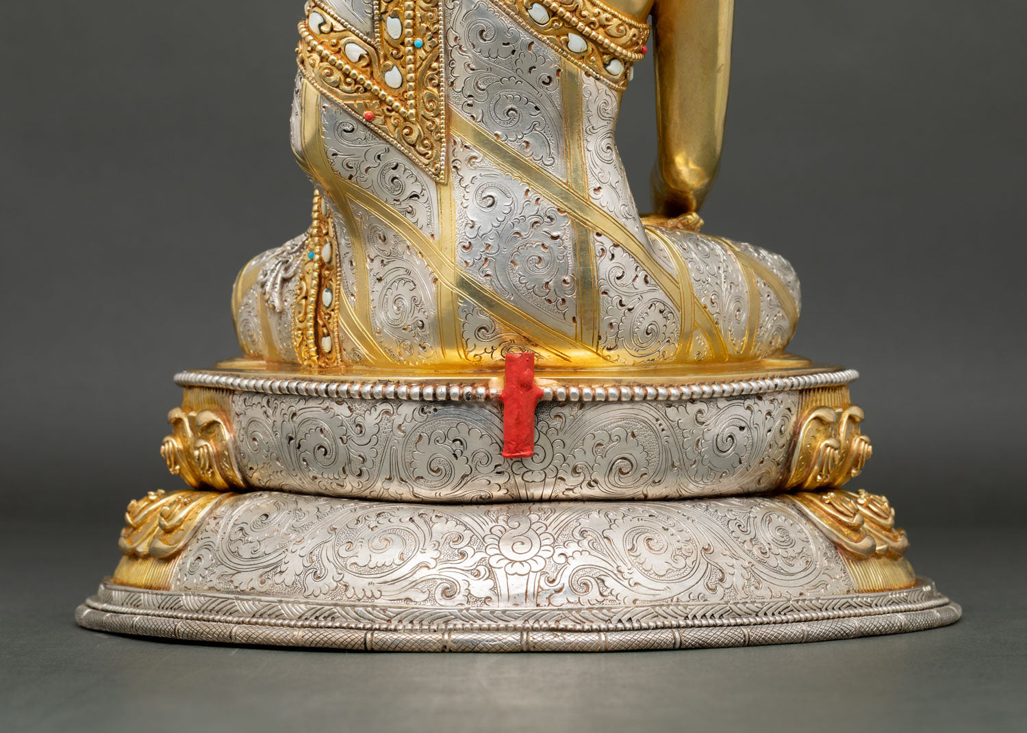 Shakyamuni Buddha Statue with Ornate Halo | Buddhist Art
