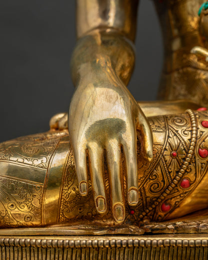 Large Jowo Rinpoche Statue | Traditional Nepalese Metalwork