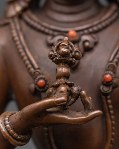 Handcrafted Oxidized Dorje Sempa Statue | Tibetan Buddhist Sculpture