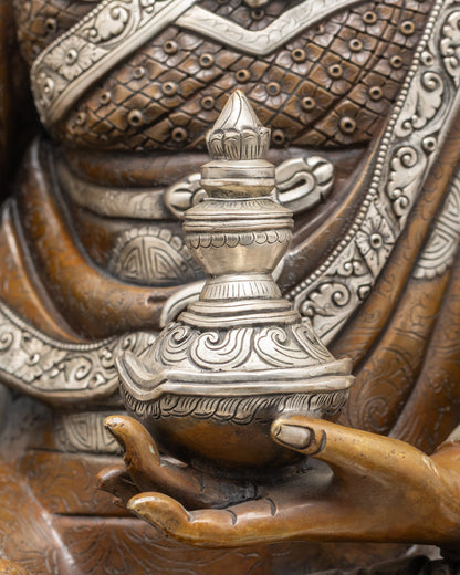 Guru Padmasambhava Statue | Oxidized Copper Buddhist Artwork