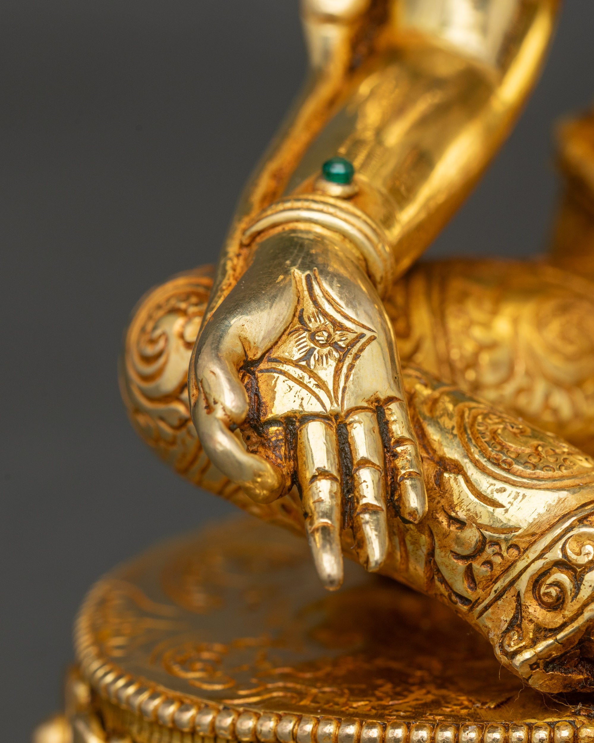 Authentic Green Tara Figurine | Nepalese Spiritual Sculpture