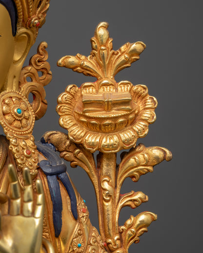 Awaken Wisdom with Monju Bosatsu Statue | Nepalese Handcrafted Artwork